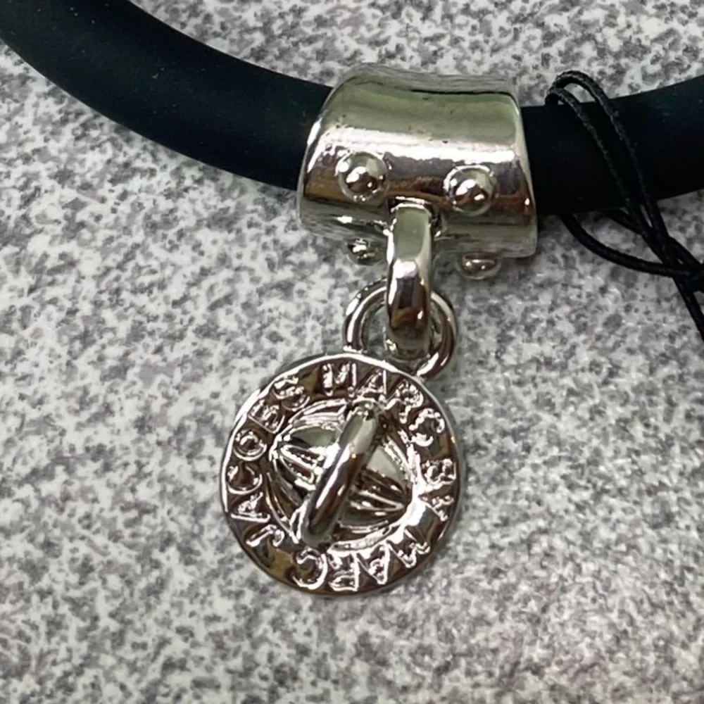 Marc by Marc Jacobs Black Argento Bracelet with Silver Charm NWT